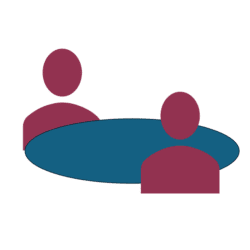 Two people at a desk