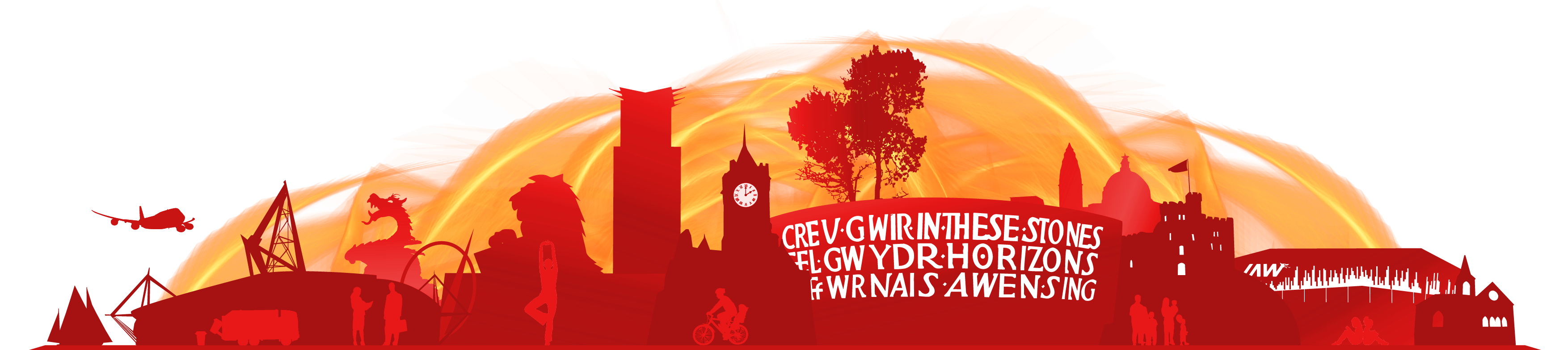 Cardiff skyline with iconic venues