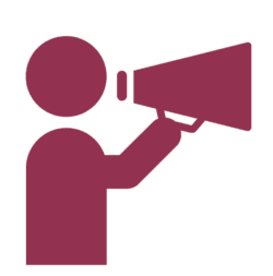 Person using a megaphone